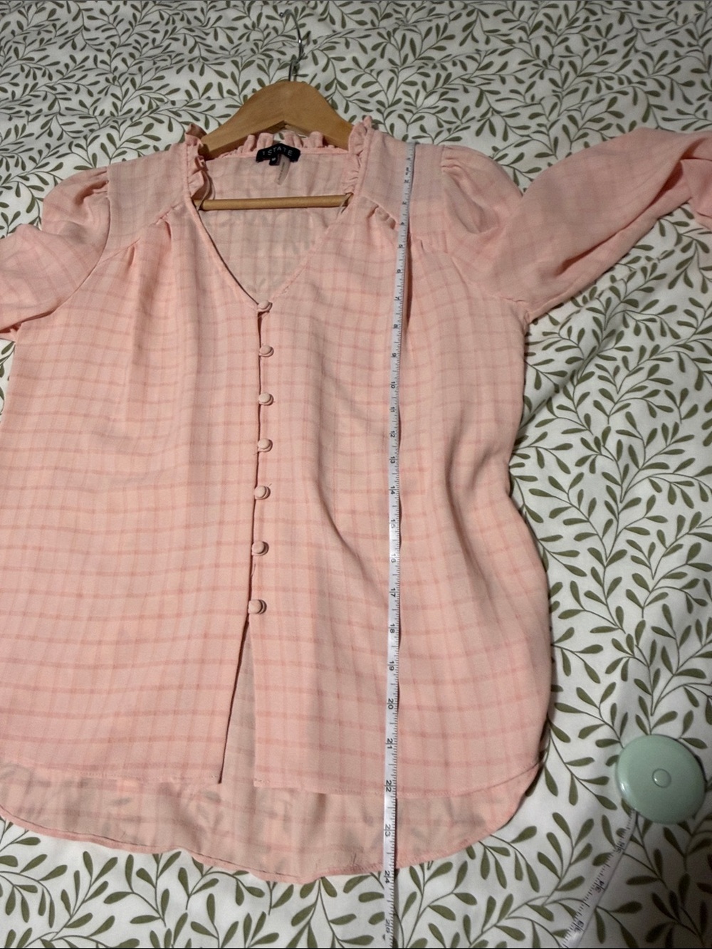 1. State Pink Button-Front Ruffle Blouse - Picture 6 of 8